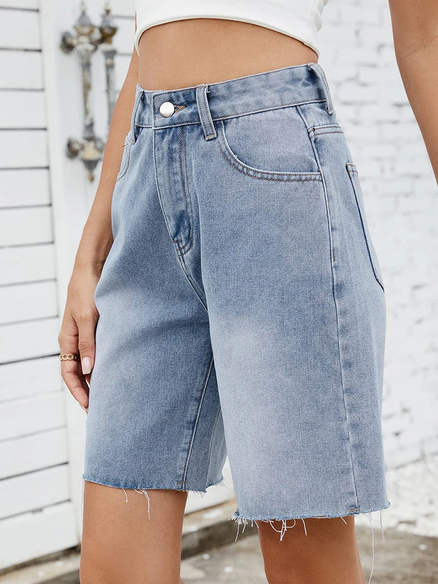 Distressed Frayed Hem Shorts